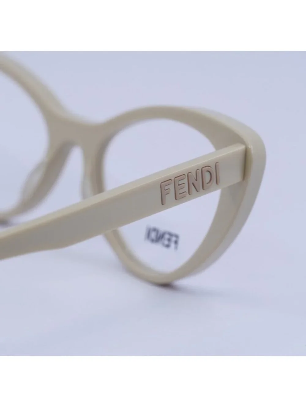 Fendi FE50075I 057 Eyeglasses Shiny Beige 53mm Cat Eye Frame